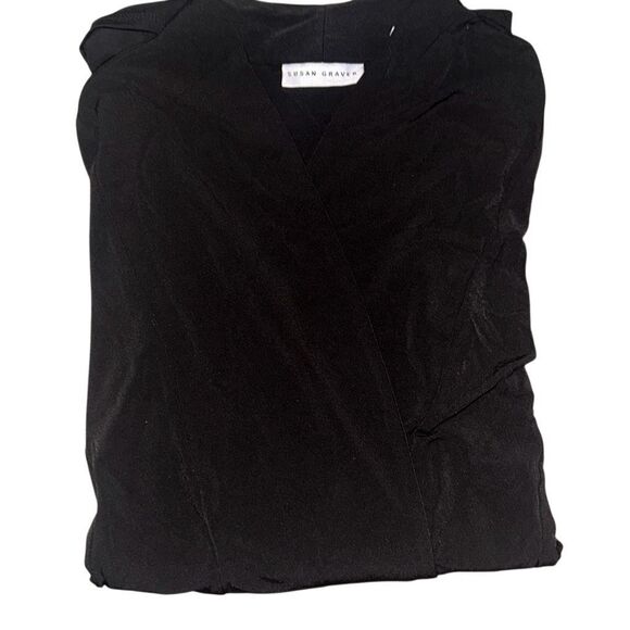 Susan Graver Womens 3X Liquid Knit Long Sleeve Cardigan Black Cascade Front NWT - Picture 1 of 6